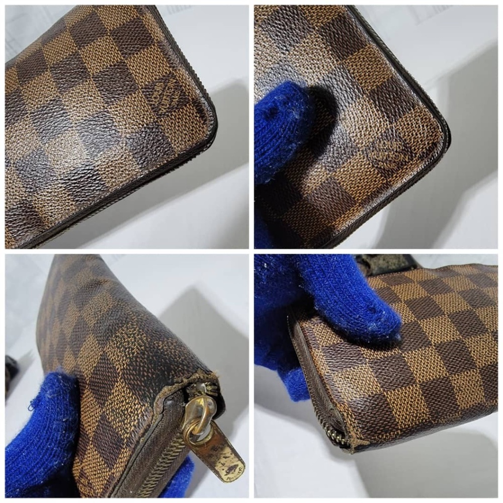 Authentic Louis Vuitton Damier Ebene Canvas Zippy Wallet Brown - Picture 14 of 16